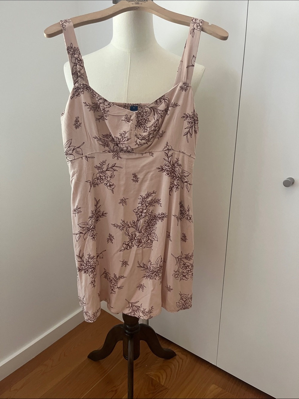 Old Navy Blush Pink Floral Cowl Neck Camisole Dress